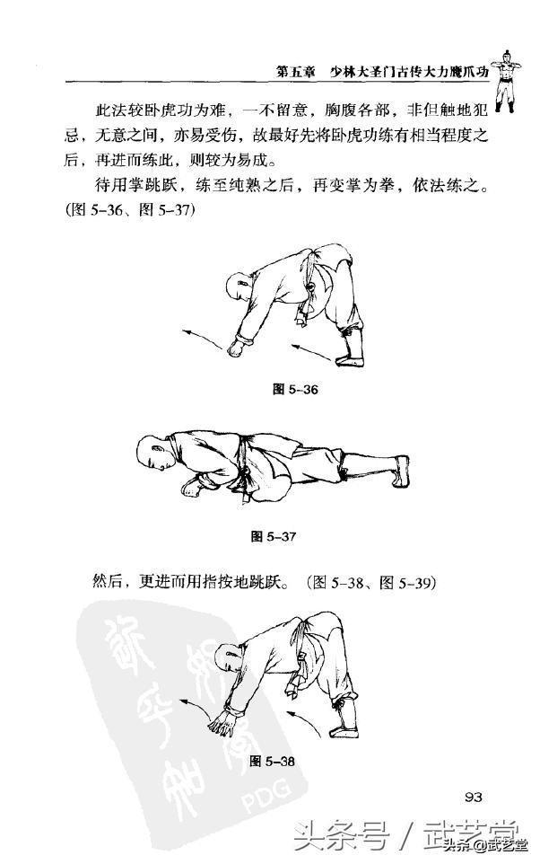 少林大圣门古传大力鹰爪功蜈蚣跳功一跃可达数尺之外