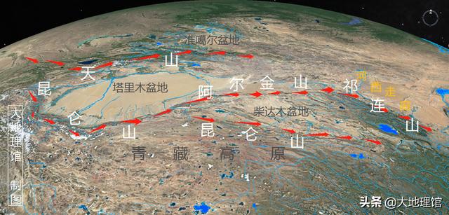 【天山一線,崑崙-阿爾金-祁連山一線】天山山脈是新疆地區的天然地理