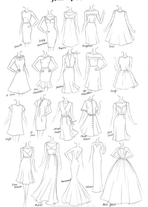 服装设计手绘服装各类服装造型画法素材