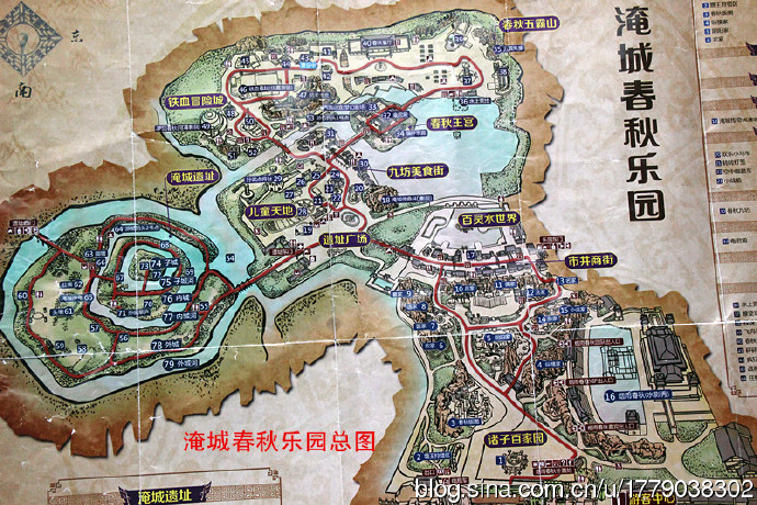 淹城春秋乐园地图手绘图片