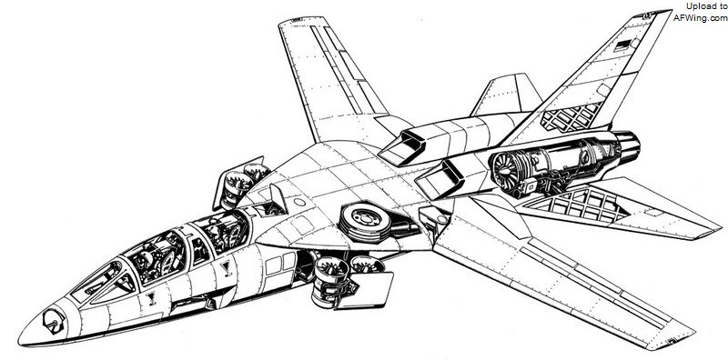 雙座avs(先進垂直打擊戰鬥機)方案具有兩臺主發動機和4臺升力發動機
