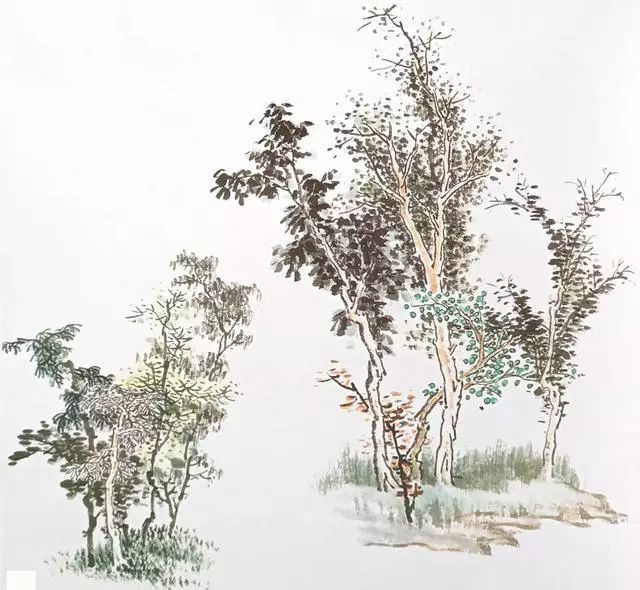 国画技法树木的画法步骤与作品欣赏