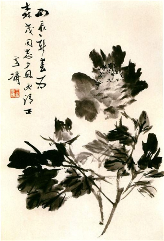 王雪涛的墨牡丹