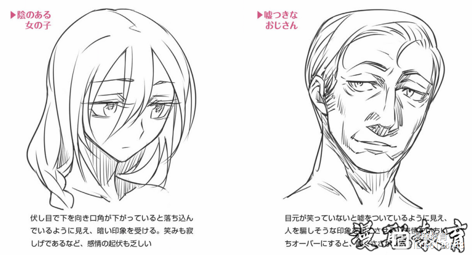 【原「教程」漫画人物脸部绘画基础 part 03 各种各样脸的画法