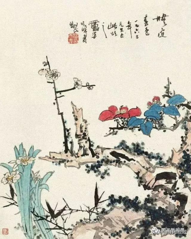 黄君璧 梅花鹦鹉龚文桢 梅花燕子陈子庄 梅花高野侯 梅花董寿平 梅花