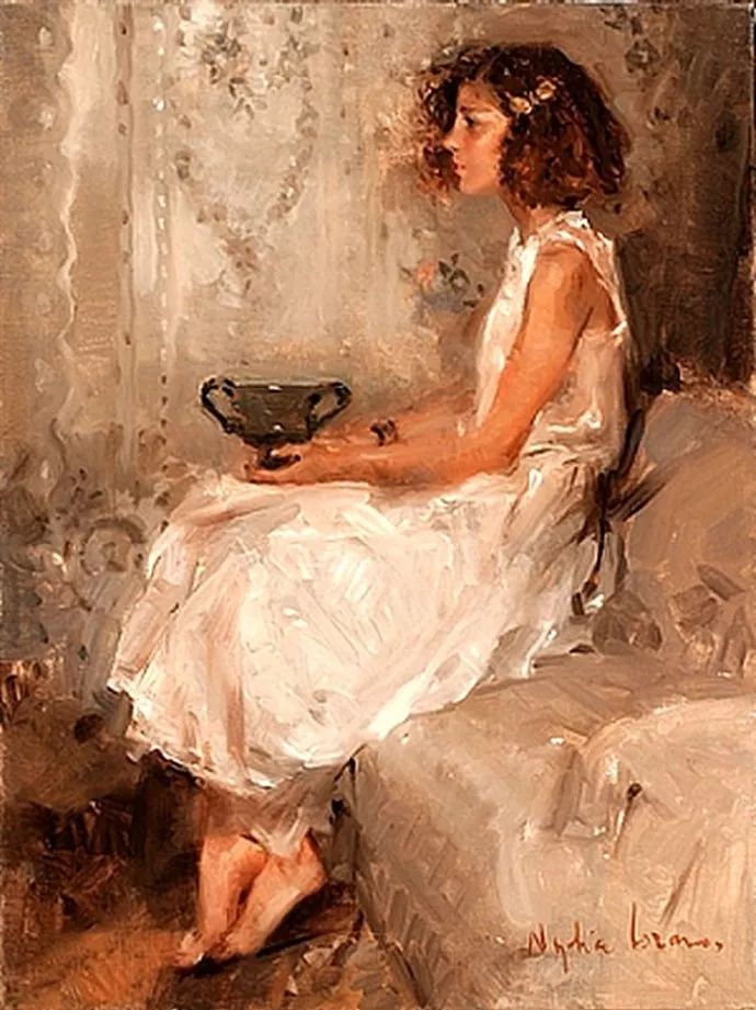 油画女性人物作品西班牙女画家nydialozano