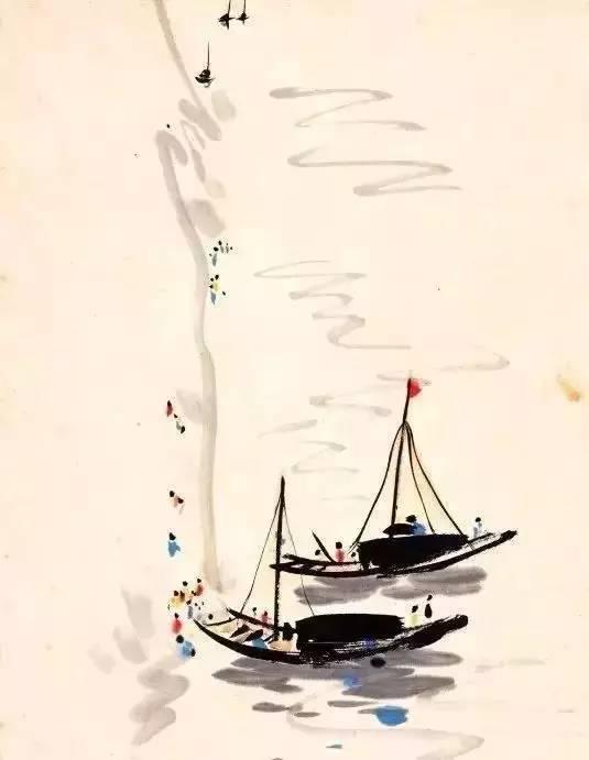 野渡无人舟自横吴冠中笔下的小渔船