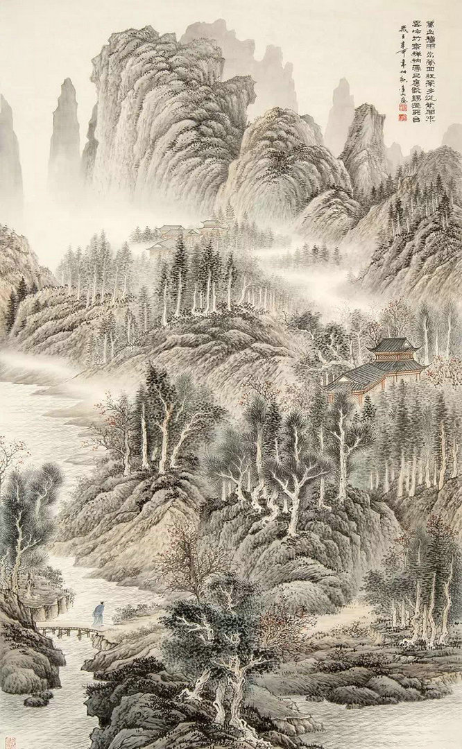 国画精品工笔山水画集锦令人流连忘返