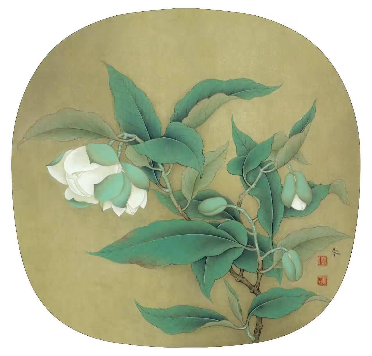 李晓明临宋夜合花图附高清局部图及绘制步骤