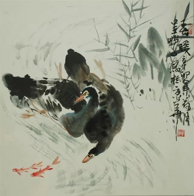 国画花鸟百图【7】== 05 鸭,野鸭【02】