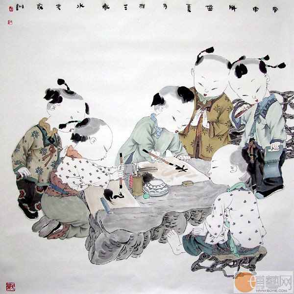 王家训作品《童趣图》 写意系列  编辑/雨浓王家训以一群孩童为题材