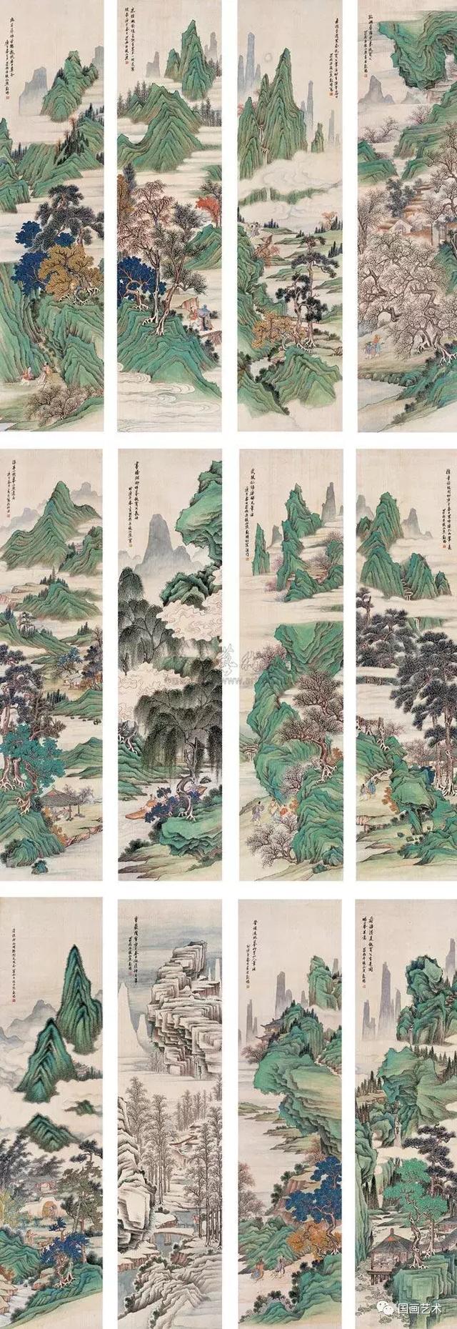 四川丹棱彭暘工笔山水画27幅