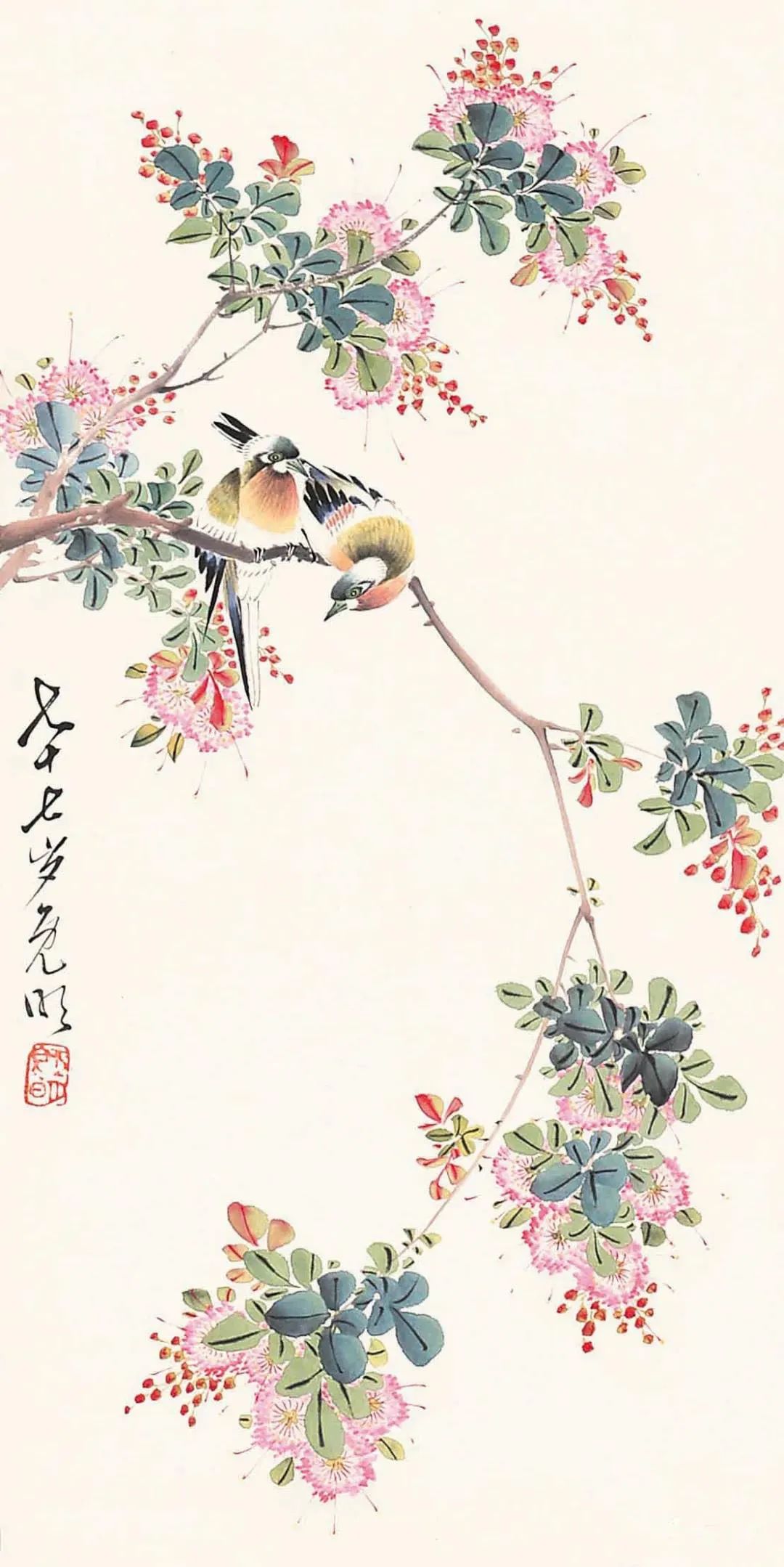这花鸟画真清爽极富天趣