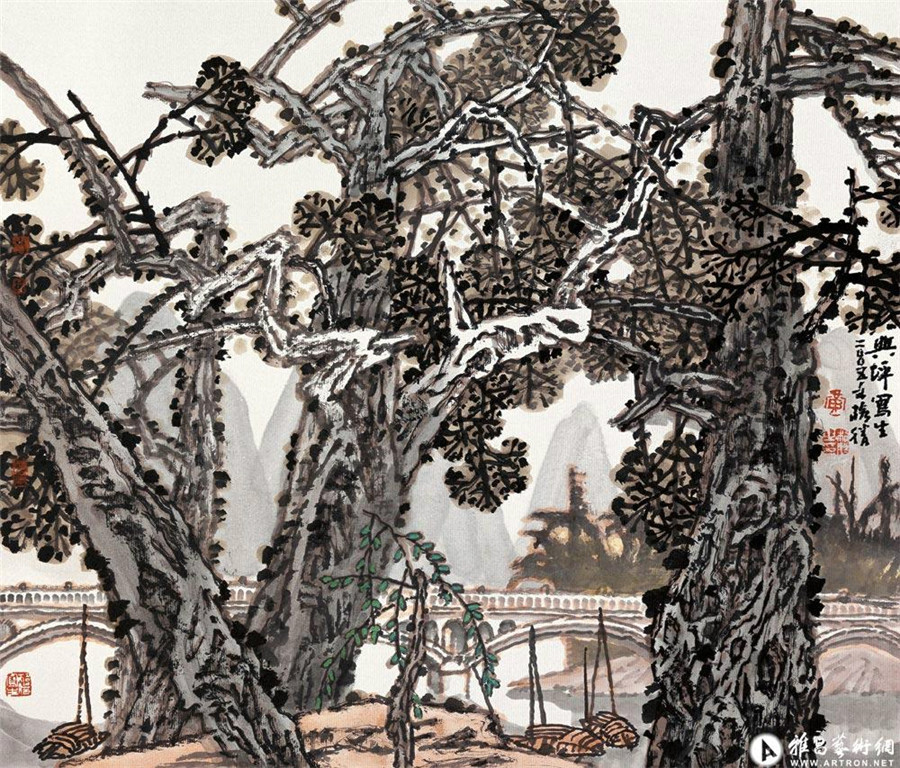 国画家黄格胜写意山水作品1