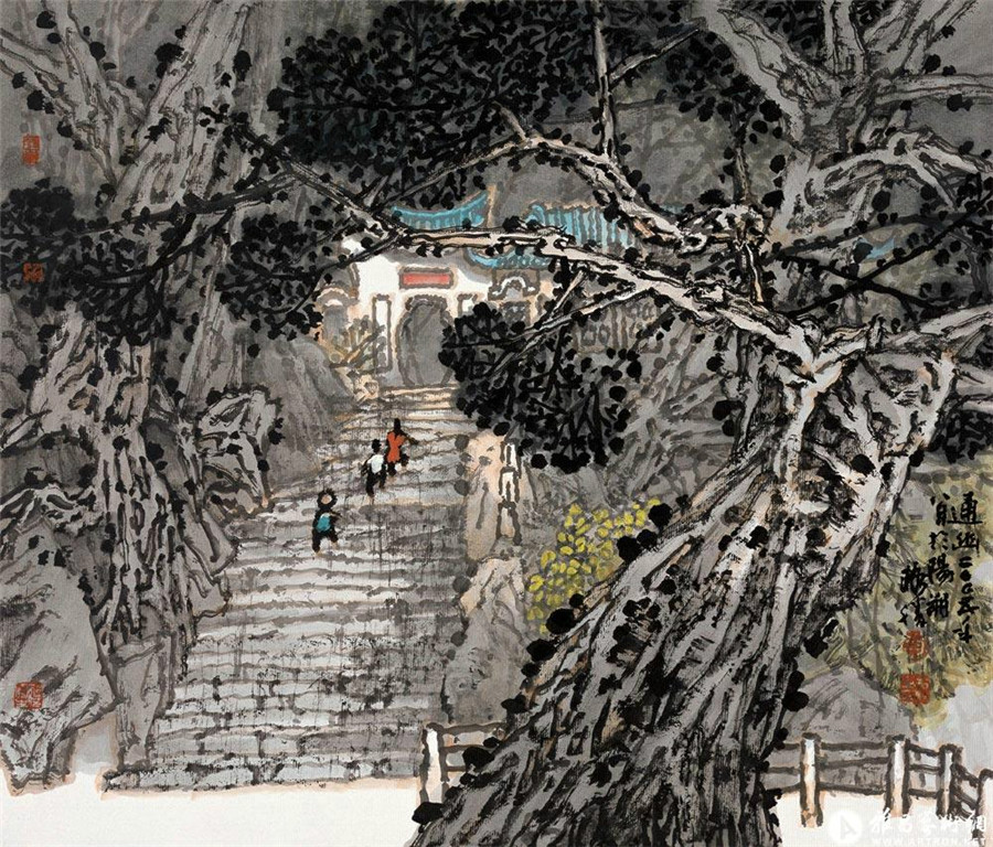 国画家黄格胜写意山水作品1