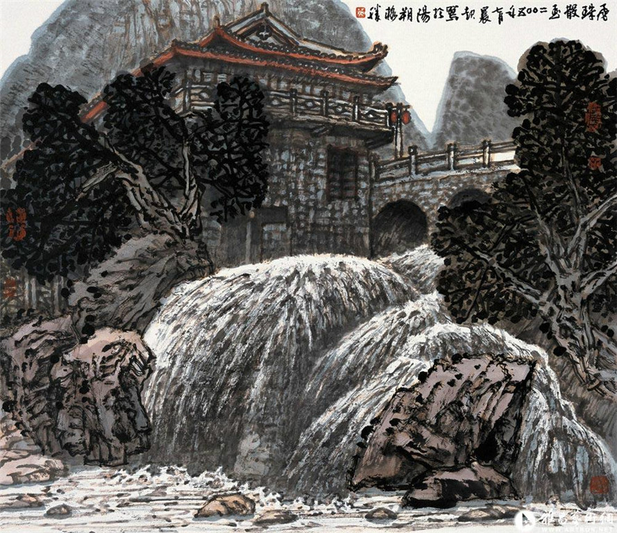 国画家黄格胜写意山水作品1