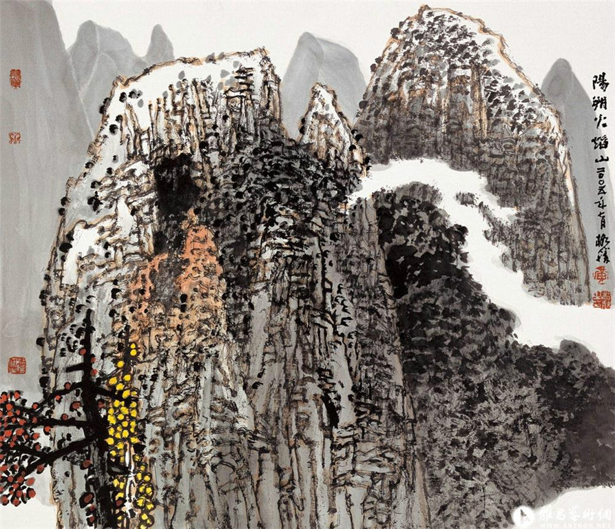 国画家黄格胜写意山水作品1