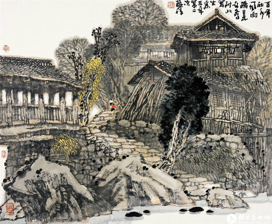 国画家黄格胜写意山水作品1