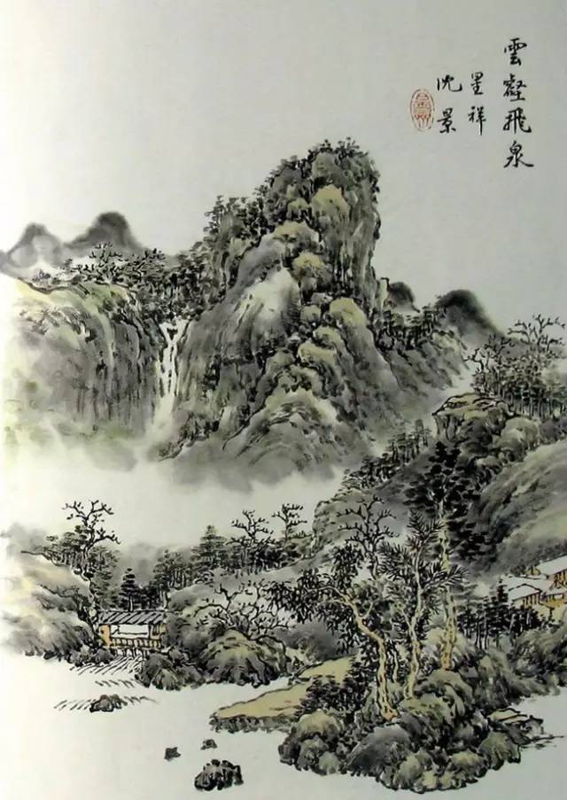 刘松岩山水画线描作品图片