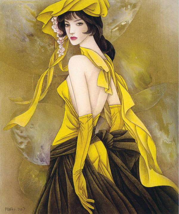 冯长江工笔人物画二