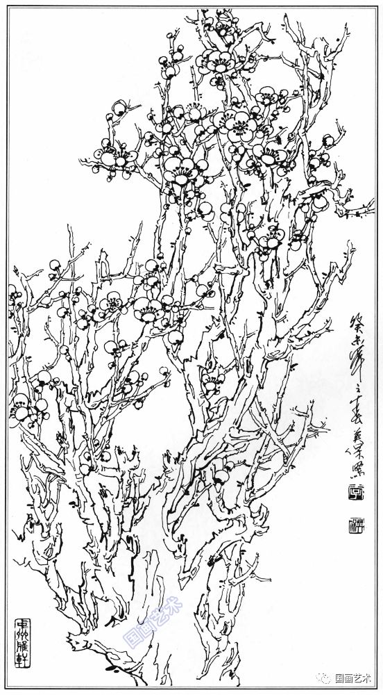 梅兰竹菊白描集萃好美