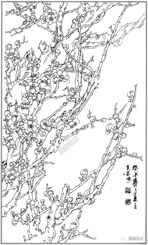 梅兰竹菊白描集萃好美