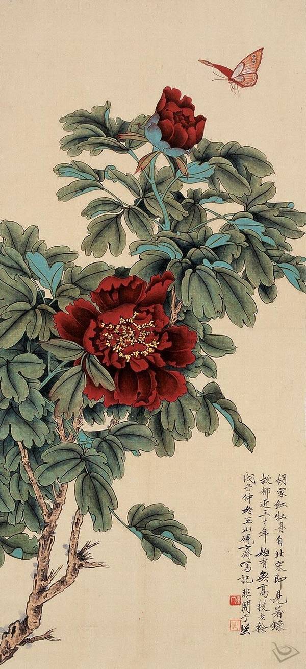 中国当代画家于非闇的工笔花鸟画精品欣赏