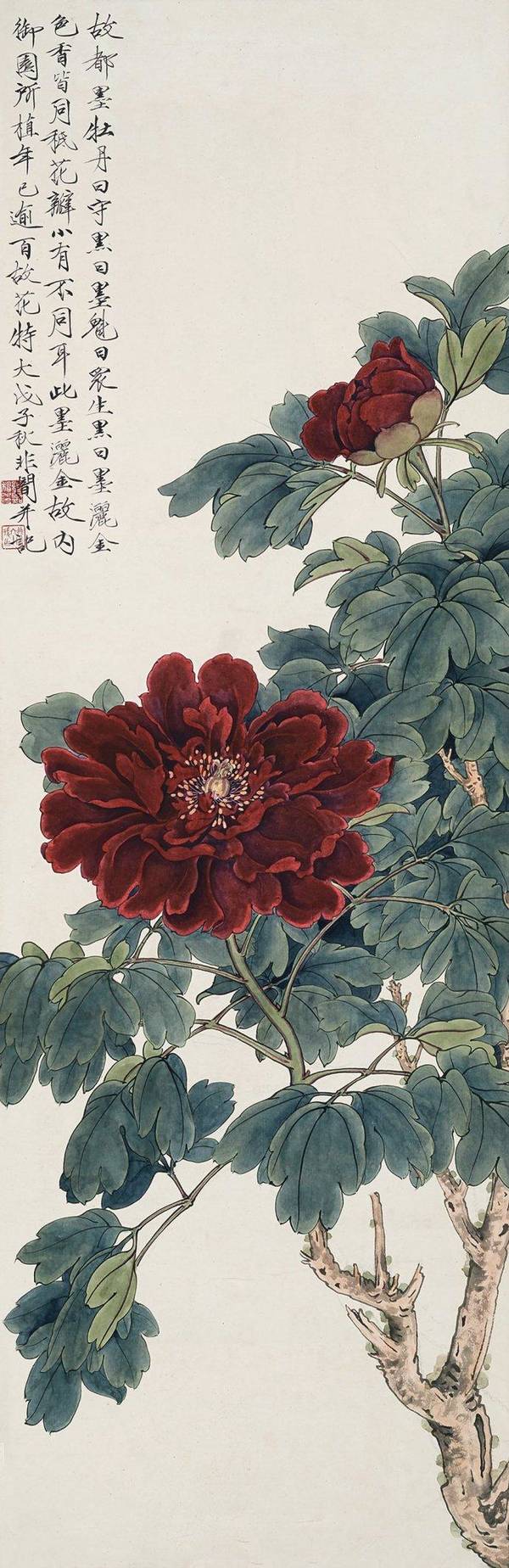 中国当代画家于非闇的工笔花鸟画精品欣赏