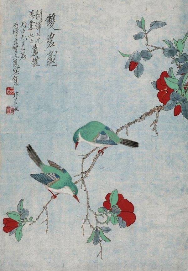 中国当代画家于非闇的工笔花鸟画精品欣赏