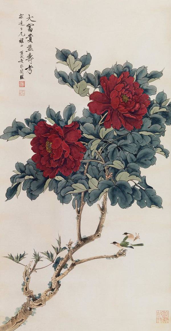 中国当代画家于非闇的工笔花鸟画精品欣赏