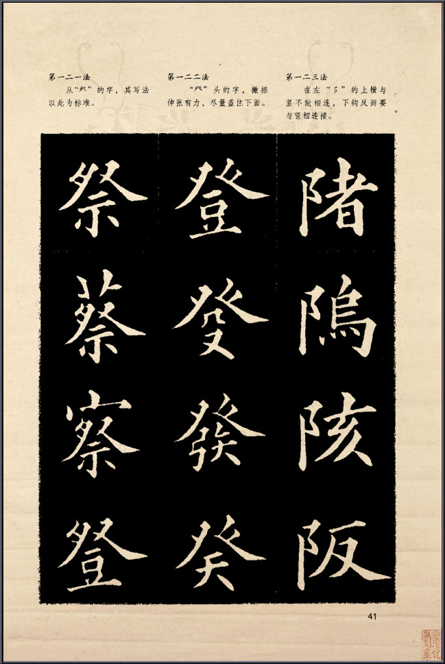转载欧阳询楷书间架结构128法书法教程