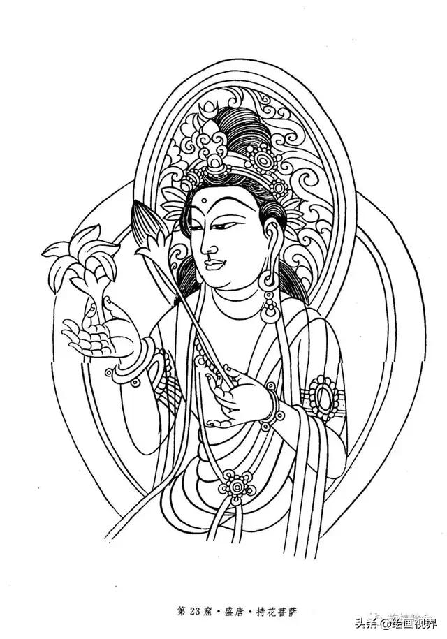 白描佛像不会画教你常见50种佛像线稿画法简单易学快来临摹