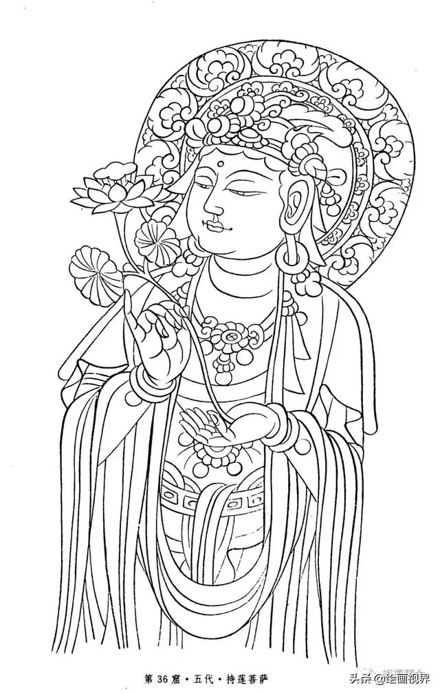 白描佛像不会画教你常见50种佛像线稿画法简单易学快来临摹