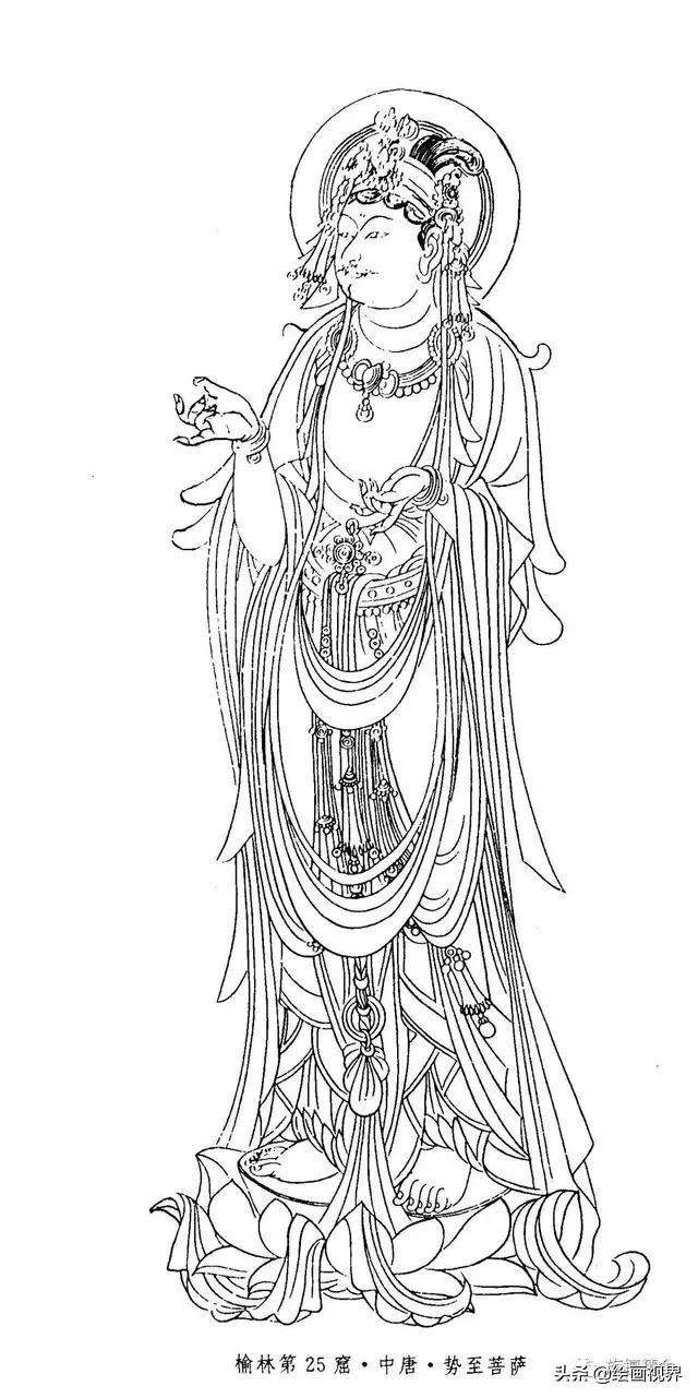 白描佛像不会画教你常见50种佛像线稿画法简单易学快来临摹