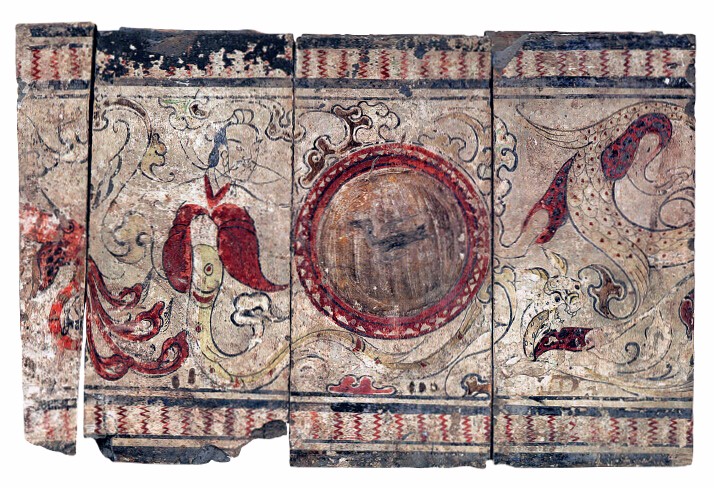 1231伏羲与日中金乌图(洛阳古代艺术博物馆供图)霍:对于卜千秋墓壁画