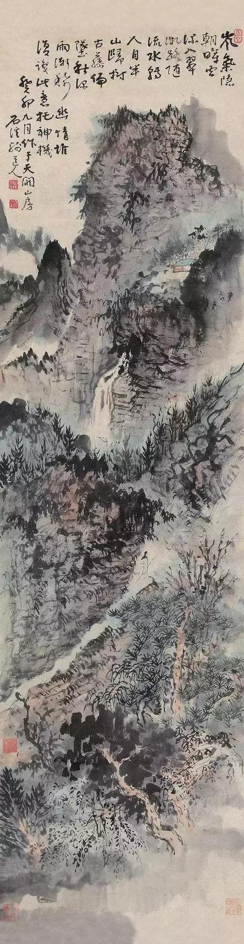 清代四僧之一髡残山水画10幅