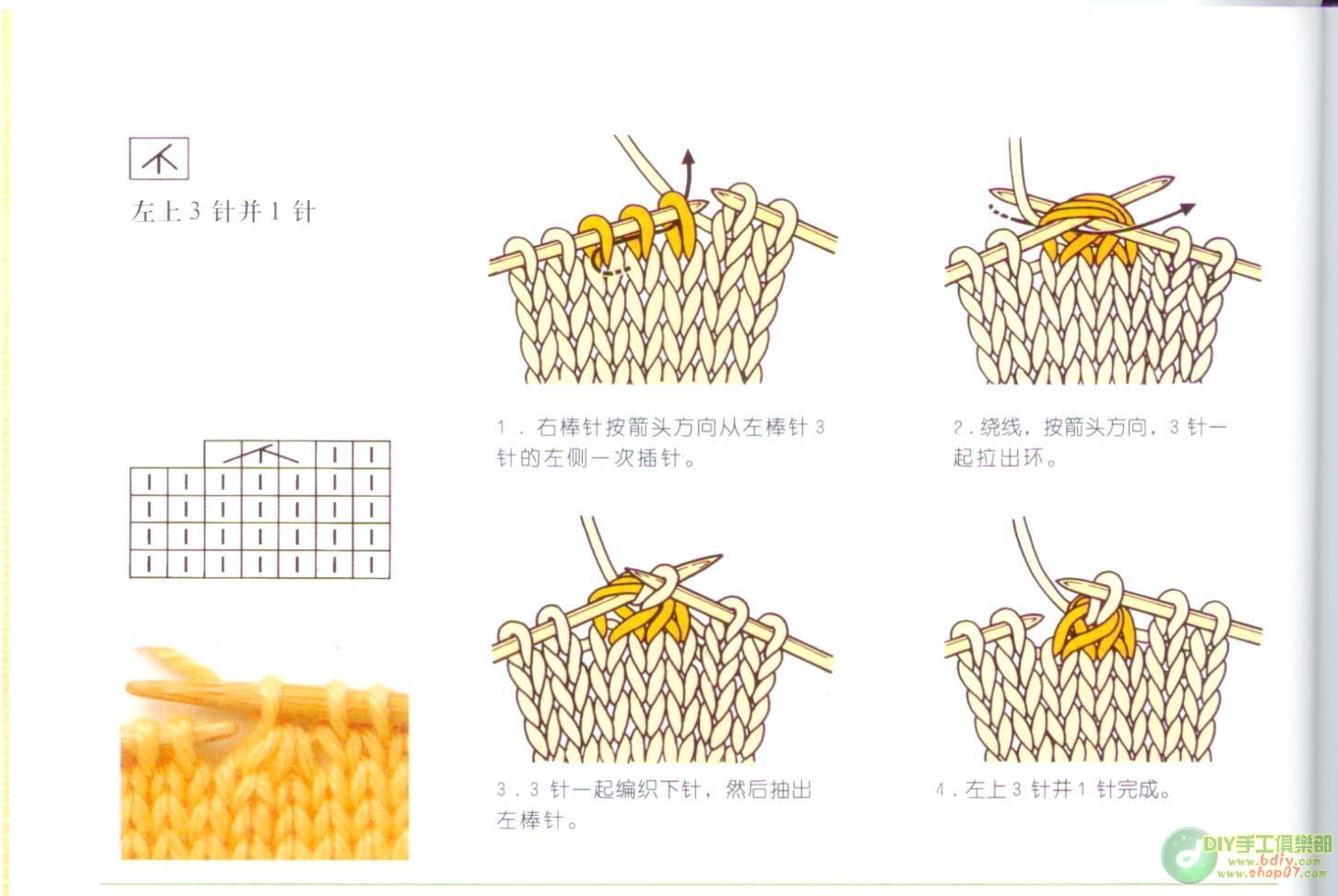鱼骨针编织方法图解图片