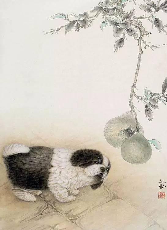 国画狗100图怎样画动物