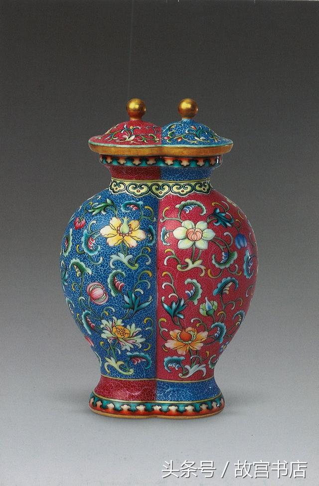 清乾隆 珐琅彩缠枝莲纹双连瓶