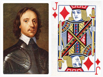 方块j是克伦威尔(oliver cromwell).率清教徒推翻查理大帝.