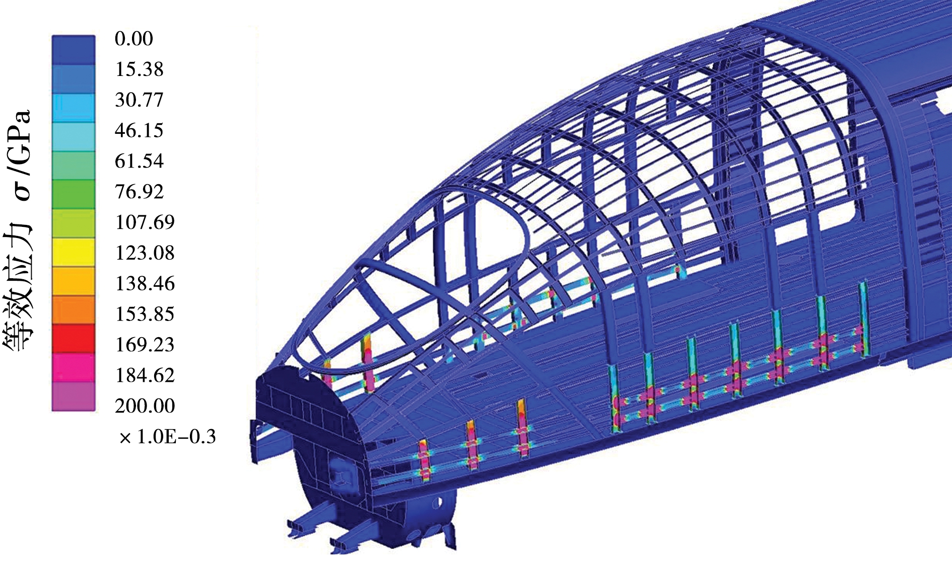 3 高速列车车头框架结构焊接工艺优化分析