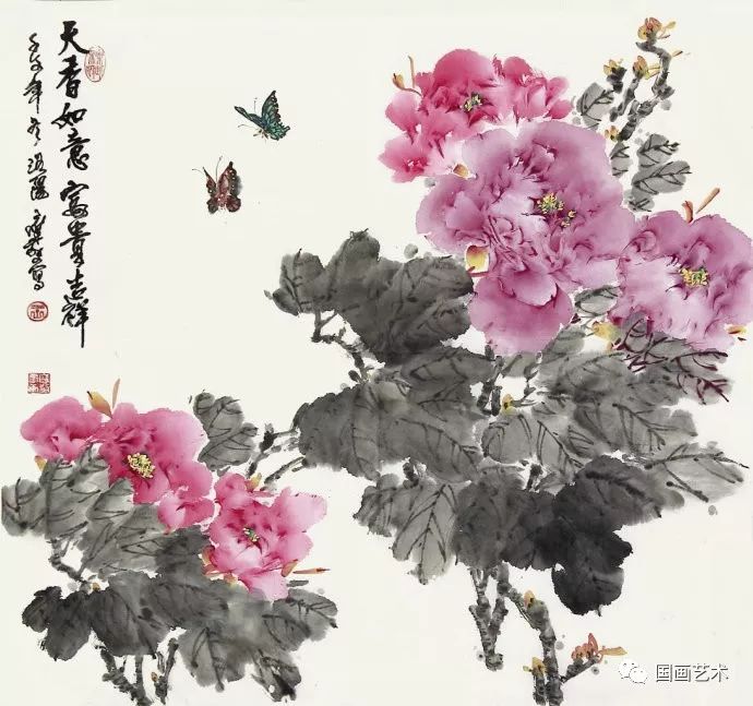 仪态万方王应敬小写意牡丹欣赏