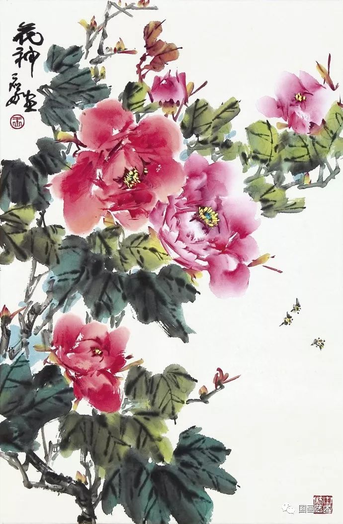 仪态万方王应敬小写意牡丹欣赏