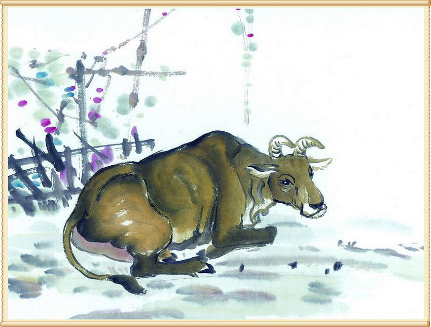 魅力国画水墨丹青牧牛图