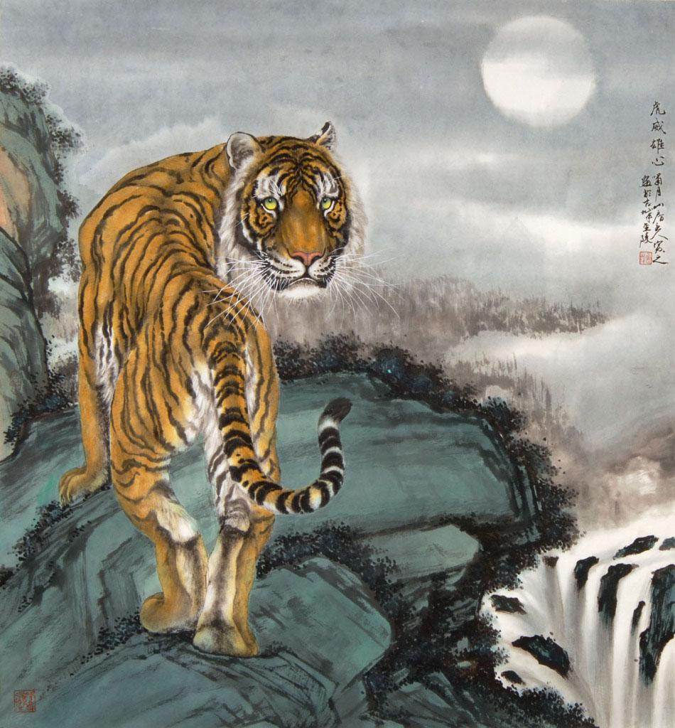 中国画虎第一人 画家图片