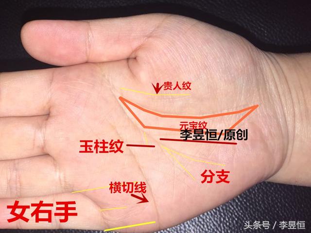 纹清晰直奔中指根部,并且生命线内侧出现一条明显的贵人纹相互辅助