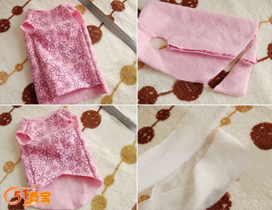 怎么做小狗衣服教程图解小花裙