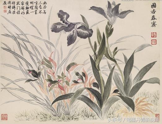 专题国画作品之七鸢尾花