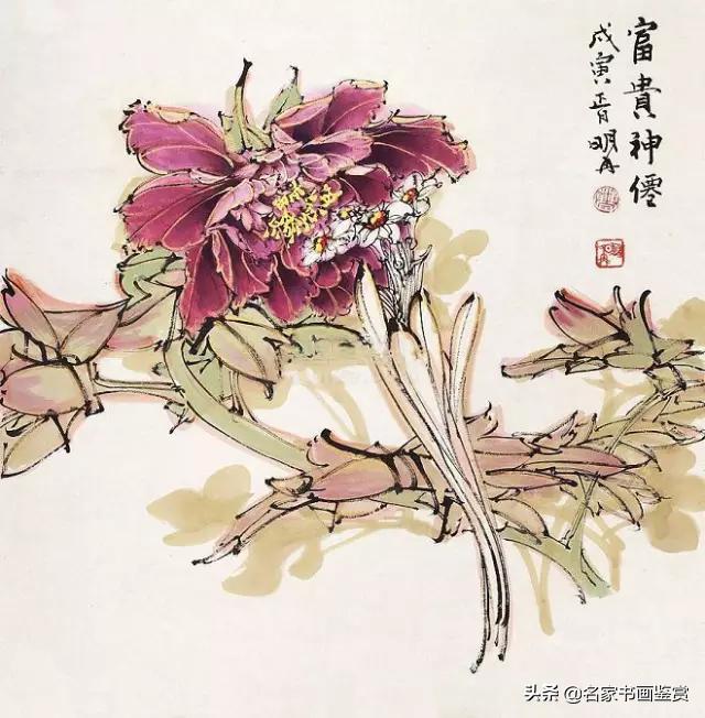 工笔勾线牡丹,太美了