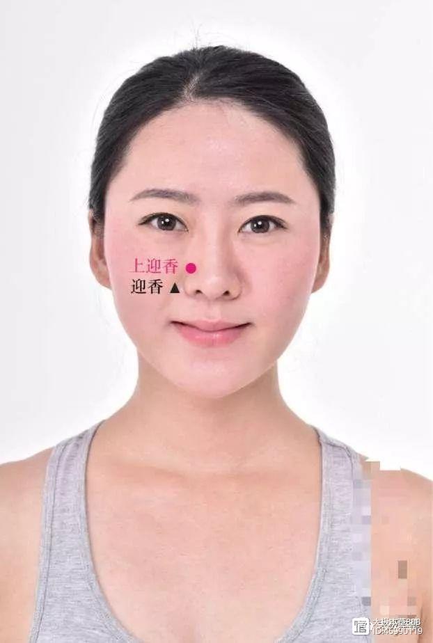 原上迎香穴别名鼻通主鼻炎鼻窦炎过敏性鼻炎